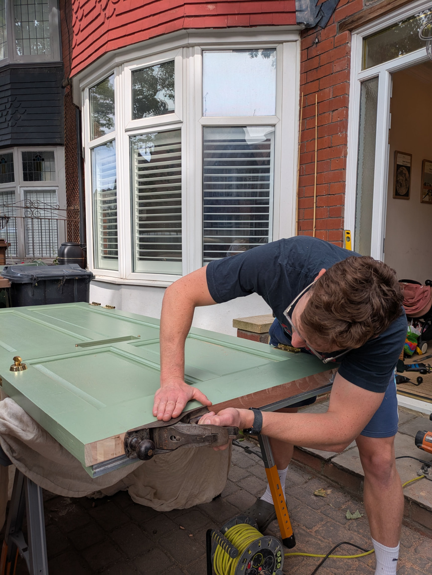 Front door — edge planed for a perfect fit